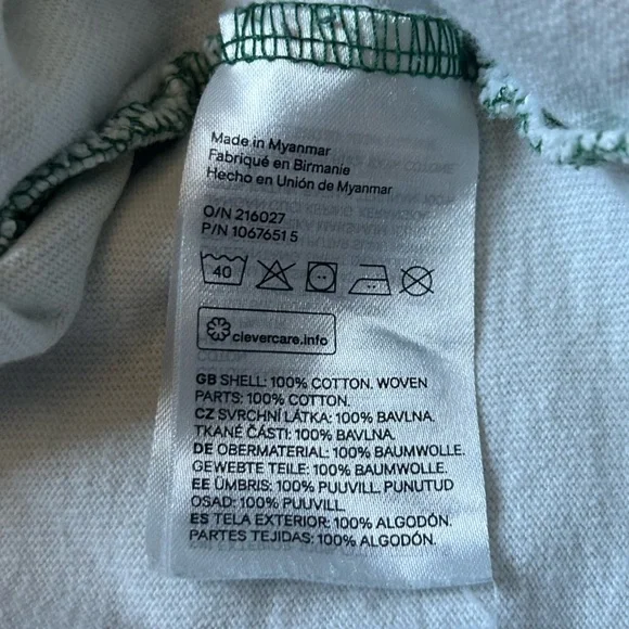 Green and White Striped Varsity Rugby Shirt oversized XS H&M 100% cotton - Picture 5 of 11